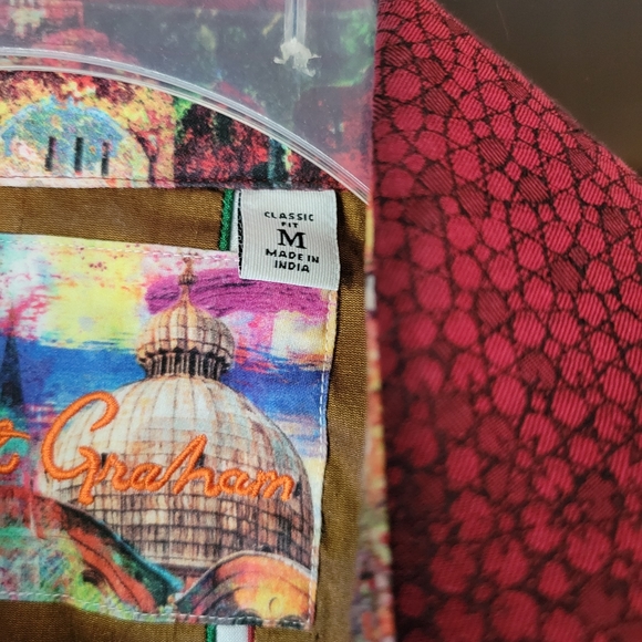 Robert Graham medium burgandy button down dress shirt - Picture 2 of 9